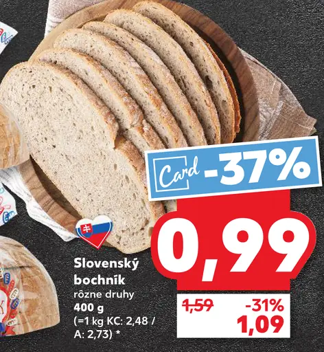 Slovenský bochnik chlieb rôzne druhy