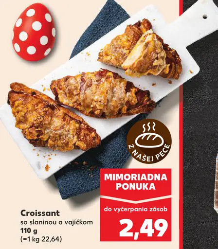 Croissant so slaninou a vajíčkom