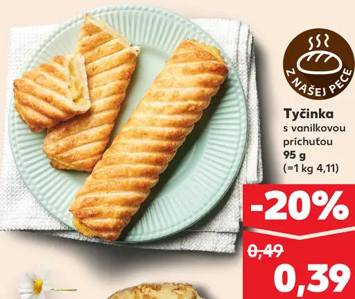 Tyčinka s vanilkovou príchuťou