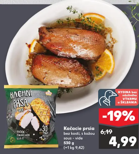 Kačacie prsia bez kosti, s kožou sous-vide