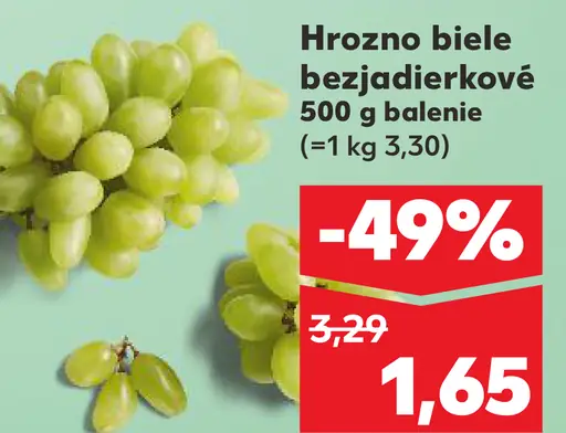 Hrozno biele bezjadierkové