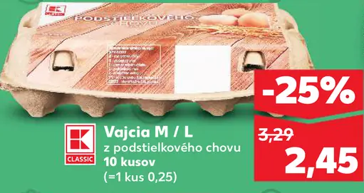 Vajcia M / L z podstielkového chovu 10 kusov