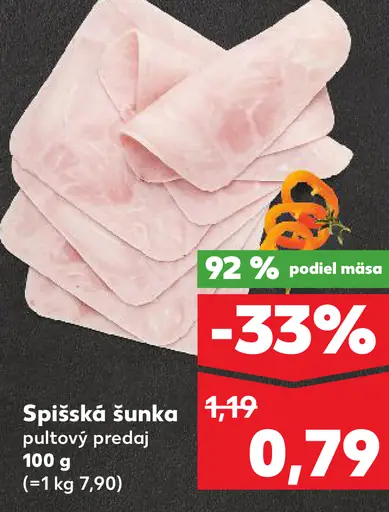 Spišská šunka pultový predaj