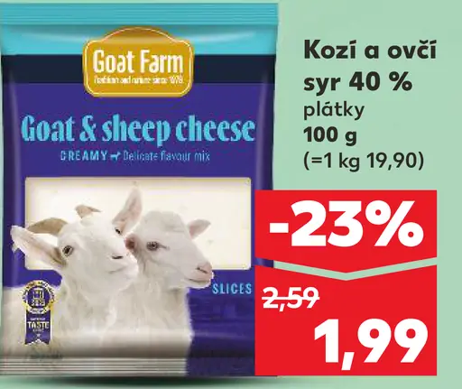 Goat Farm kozí syr plátky