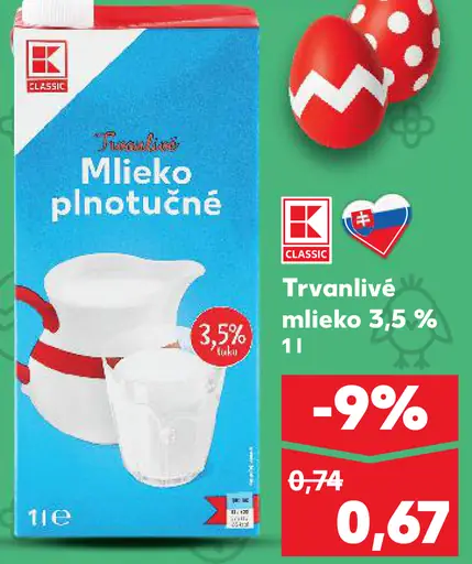 K-Classic Plnotučné mlieko 3,5%