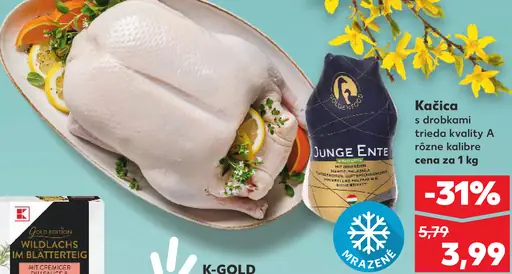 Kačica s drobkami trieda kvality A rôzne kalibre