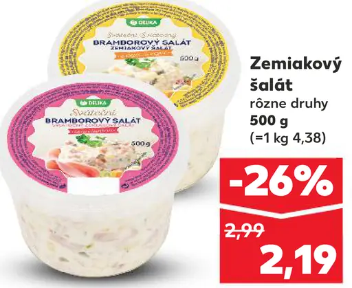 Zemiakový šalát rôzne druhy