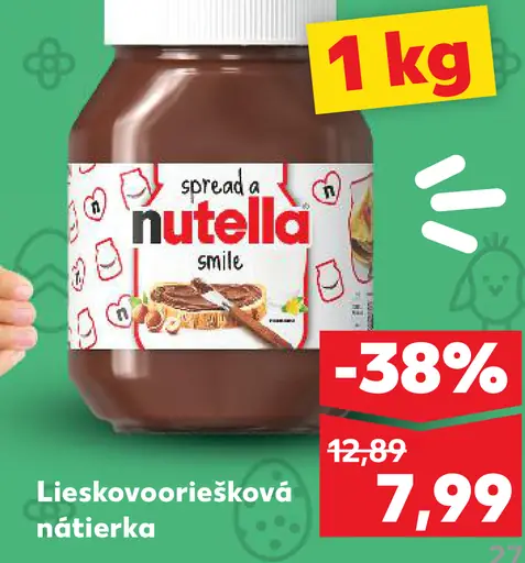 Nutella lieskovooriešková nátierka
