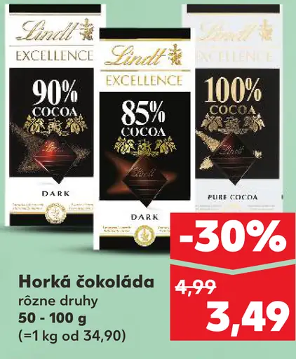 Lindt Excellence horká čokoláda rôzne druhy