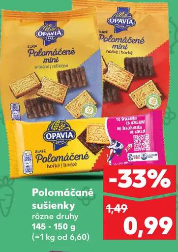 Opavia polomáčané sušienky rôzne druhy