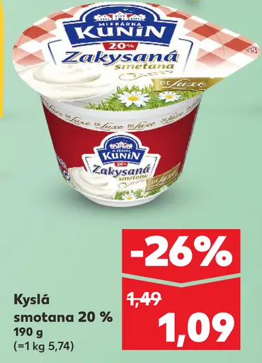 Kunín kyslá smotana 20 %
