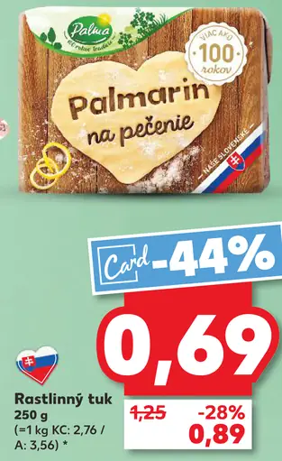 Palmarin rastlinný tuk na pečenie
