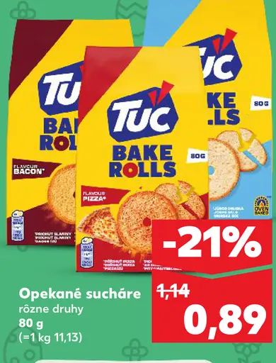 Tuc Bake Rolls opekané sucháre rôzne druhy