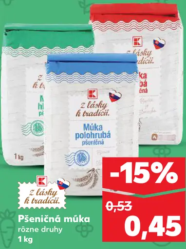 K-Classic Pšeničná múka hladká rôzne druhy