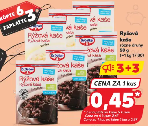 Dr. Oetker ryžová kaša rôzne druhy