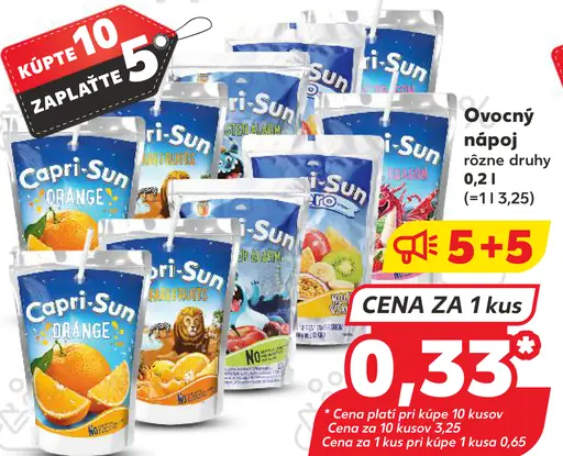 Capri-Sun ovocný nápoj rôzne druhy