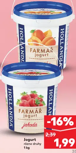 Hollandia jogurt Farmár rôzne druhy