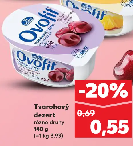 Zvolenský Ovofit tvarohový dezert rôzne druhy