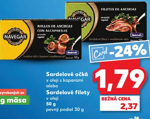 Navegar sardelové očká v oleji s kaparami