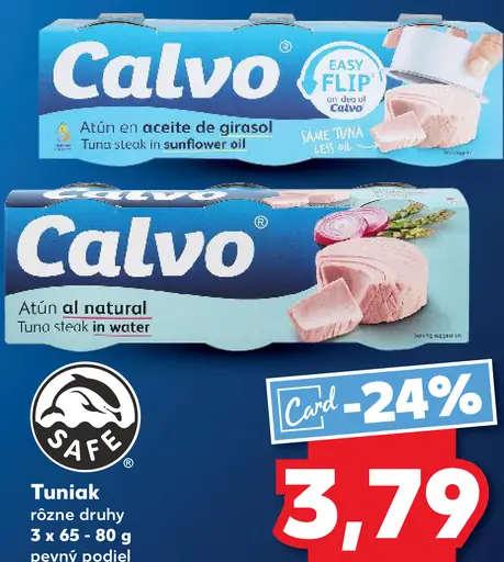 CALVO tuniak steak v slnečnicovom oleji