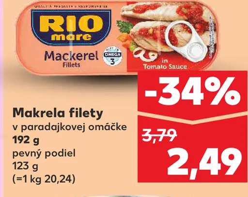 Rio Mare makrela filety v paradajkovej omáčke