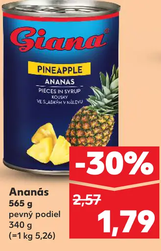 Giana Ananás kúsky v sirupe