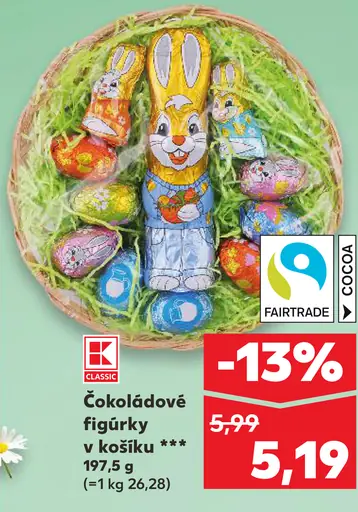 K-Classic čokoládové figúrky v košíku