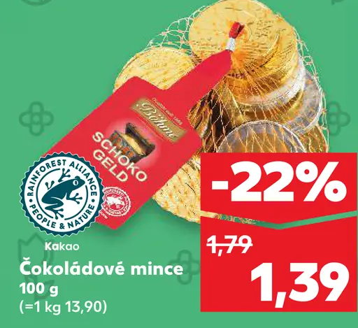 S Budget čokoládové mince