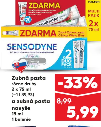 Sensodyne zubná pasta