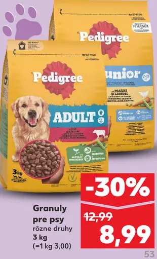 Pedigree granuly pre psy 2 druhy