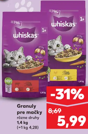Whiskas granuly pre mačky