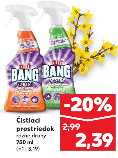Cillit Bang čistiaci prostriedok rôzne druhy