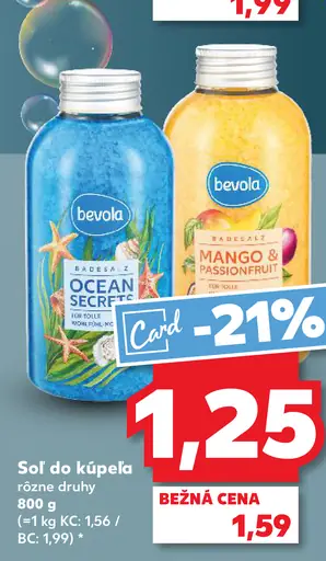 Bevola soľ do kúpeľa rôzne druhy