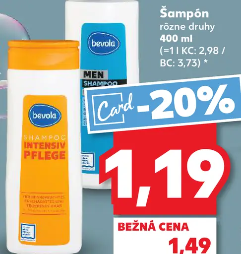 Bevola šampón rôzne druhy