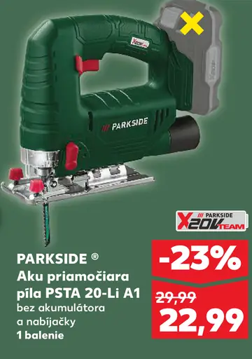 Parkside Aku priamočiara píla PSTA 20-Li A1