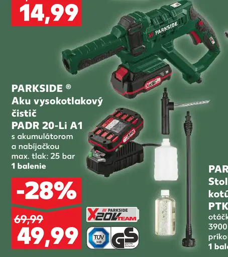 Parkside aku vysokotlakový čistič PDAR 20-Li A1