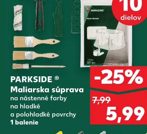 Parkside maliarska súprava na nástenné farby na hladké a polohladké povrchy