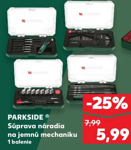 Parkside náradie na jemnú mechaniku