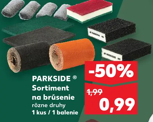 Parkside sortiment na brúsenie rôzne druhy