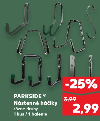 Parkside nástenné háčiky