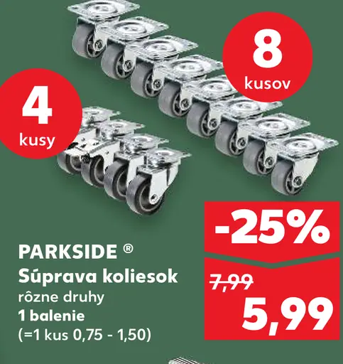 Parkside súprava koliesok