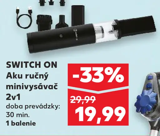 Switch On Aku ručný minivysávač 2v1