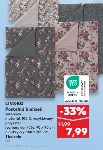 LIV&BO Saténová posteľná bielizeň