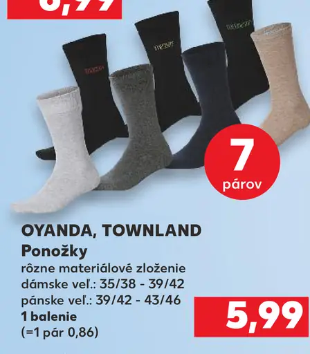 OYANDA, TOWNLAND ponožky dámske a pánske
