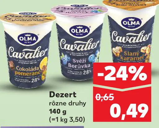 OLMA Cavalier dezert rôzne druhy