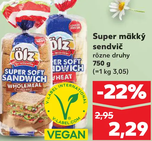 Odz Super mäkký sendvič viaczrnný, wholemeal rôzne druhy
