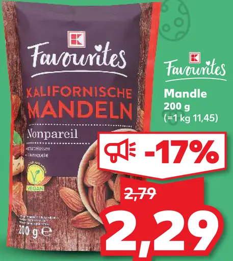 Favourites kalifornské mandle Monpareil