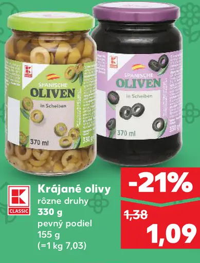 K-Classic Krájané olivy