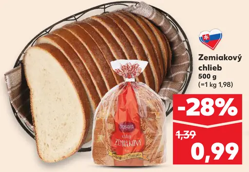 Zemiakový chlieb krájaný