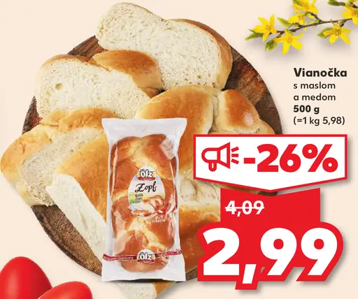 Vianočka s maslom a medom